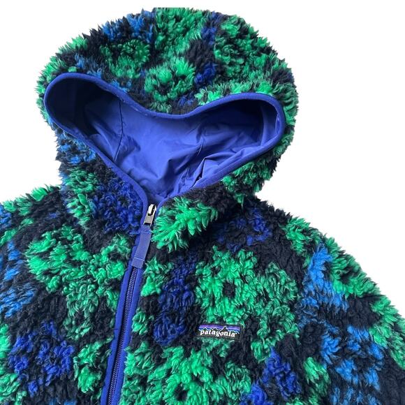 Patagonia Retro-X Hooded Cardigan Jacket, 1/2” Pile Fleece, Size S, Green Blue - Picture 7 of 14